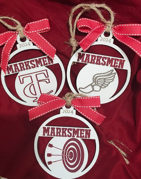 Personalized Sports Ornament. Cannelton-Tell City-Perry Central. Other Schools and Sports Themes Available Upon Request