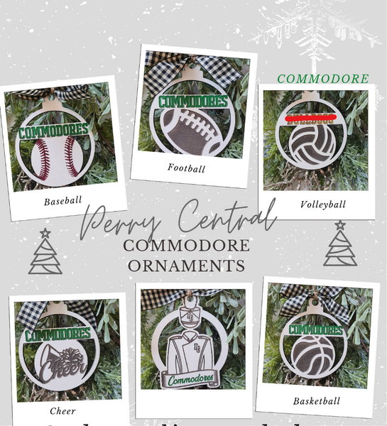 Personalized Sports Ornament. Cannelton-Tell City-Perry Central. Other Schools and Sports Themes Available Upon Request