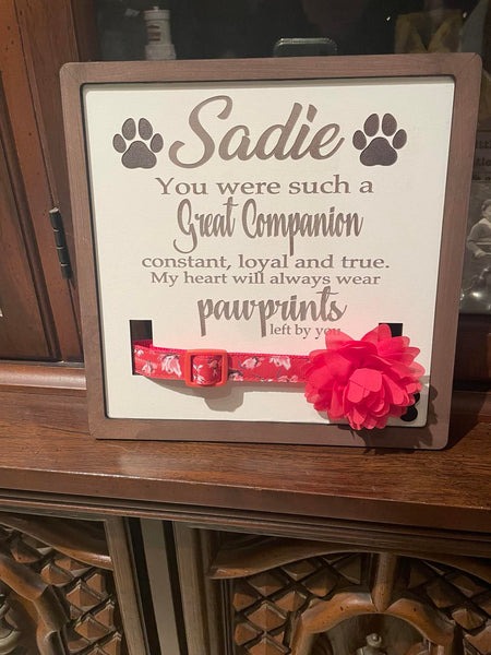 Pet Collar Memorial Placque